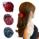 1PC Rose Flowers Black Plastic Teeth Hair Claw Clips Exquisite Elegant Hairpin Headwear For Women Gi