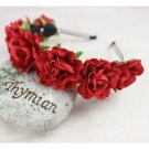 Women Girl Rose Flower Crown Children Hair Band Artificial Flower Head Wreath For Hair Wedding Garla