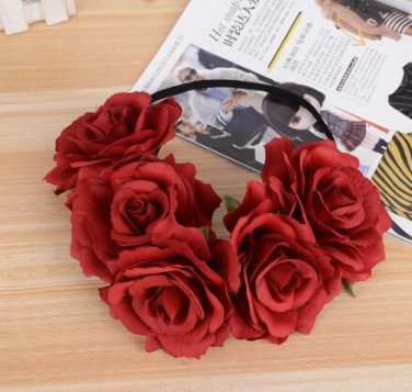 2017 Bride Bohemian Artificial Flower Headband Festival Wedding Floral Garland Hair Band Girl Headpi