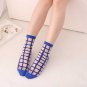 Summer Women Summer Thin Section Socks Novelty Transparent Grid Socks Glass Crystal Silk Mesh Knit S