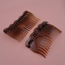 10PCS 5.4cm*8.5cm 17teeth Clear Dark Brown Plain Plastic Hair Combs waved teeth for Handmade diy hai