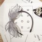 Haimeikang New Arrival Hair Accessories Lace Net Yarn Big Bowknot Hair Hoop Headband With Teeth Hair