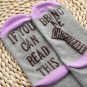 Women White Mesh Letter Print Short Bring Me Chocolate Funny Socks