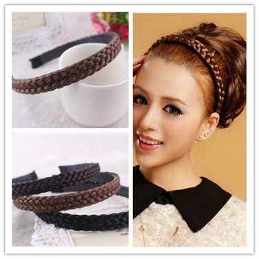 new Headband hoop wig Plaited Braid Hair Band bow Hair Piece Different Colors