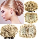 12 Colors Women Curly Chignon Plastic Comb Hair Extension Hairpiece wig Clip In Big Hair Bun Claws p