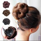Easy Clip In Big Flower bandana tiara Hair Bun bow crown Chignon Plastic Comb Synthetic ring pin hai