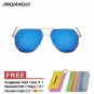 JINQIANGUI Sunglasses Men Irregular Titanium Frame Sun Glasses Blue Co