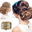 Women FashionCurly Chignon Plastic Comb Hair Extension Hairpiece wig Clip In Big Hair Bun Claws pin 