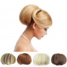 Synthetic Straight Clip in Hepburn\'s Hair Bun Hairpieces Fashion Women Synthetic Bride Buns Hair Wi