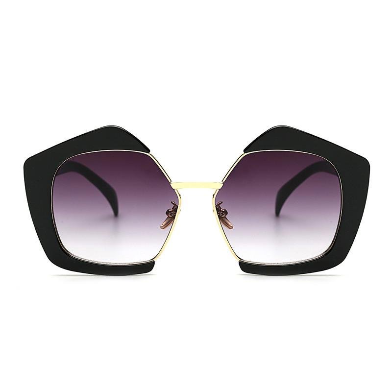 ROYAL GIRL Fashion Luxury Brand Oversized Pentagon Sunglasses Female Vintage Personality Half Frame