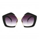ROYAL GIRL Fashion Luxury Brand Oversized Pentagon Sunglasses Female Vintage Personality Half Frame
