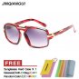JINQIANGUI Sunglasses Men Square Plastic Frame Sun Glasses Black Color