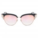 ROYAL GIRL Exaggeration Cat Eye Sunglasses Women Brand Designer Half Frame Diamante Sun Glasses Summ