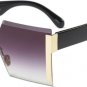 ROYAL GIRL Oversized Rimless Sunglasses Women Men Brand Design Ladies Square Black Big Frame Gray Gr