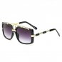ROYAL GIRL Trendy Metal Square Sunglasses Men Luxury Brand Vintage Women Designer Sun Glasses Gold B