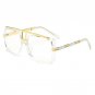 ROYAL GIRL Trendy Metal Square Sunglasses Men Luxury Brand Vintage Women Designer Sun Glasses Gold B