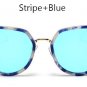 TSHING Ladies Fashion Cat Eye Sunglasses Retro Female Coating Mirror Metal Frame Cateye Sun Glasses