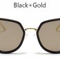 TSHING Ladies Fashion Cat Eye Sunglasses Retro Female Coating Mirror Metal Frame Cateye Sun Glasses