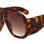ROYAL GIRL 2018 Vintage Oversized Sunglasses Women Oval Big Frame Leopard Black Gray Designer Sun Gl