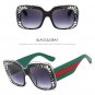 2018 New Luxury Crystal Frame Square Sunglasses Women Fashion Brand Designer Lady Sun Glasses For Fe