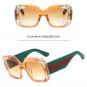 2018 New Luxury Crystal Frame Square Sunglasses Women Fashion Brand Designer Lady Sun Glasses For Fe