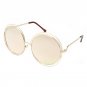 ROYAL GIRL NEW High Quality Elegant Round Wire Frame Sunglasses Women Mirror gradient Glasses shades