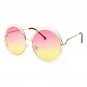 ROYAL GIRL NEW High Quality Elegant Round Wire Frame Sunglasses Women Mirror gradient Glasses shades