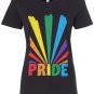 Women\'s Gay Pride Rainbow Sunray T-shirt Lesbian LGBT Funny Brand Cotton Hipster T Shirts Clothing 