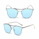 New Cat Eye Sunglasses Women 2017 Brand Designer Coating Mirror Clear Yellow Sun Glasses Fashion Men