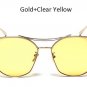 New Cat Eye Sunglasses Women 2017 Brand Designer Coating Mirror Clear Yellow Sun Glasses Fashion Men