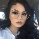 Fashion Cat Eye Optical Eye Glasses Women Clear Lens Big Metal Glasses