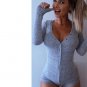 7 Color Rompers Womens Jumpsuit 2017 Sexy Lady V Neck Long Sleeve Bodycon Jumpsuit Bodysuit Slim Sho