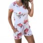 Cute 2018 Floral Print Playsuits NEW Casual Women Jumpsuits Shorts Femme Short Sleeve Sexy Back Knot