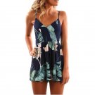 2017 Summer Women\'s Jumpsuit Leaf Print Strapless Jumpsuit Overlay Romper Jumpsuit Female body femi