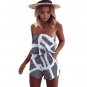 2017 Women print lace Rompers Jumpsuit Short pleated Overalls Jumpsuit Female chest wrapped straples