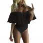 New Arrival Ruffles Lace Bodysuit Jumpsuits Rompers Off Shoulder Slash Neck Body Top Beach Overalls