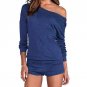 2017 Women Sexy Playsuits One Shoulder Long Sleeve Fit Bodysuits Rompers Tops Shorts O-Neck Jumpsuit