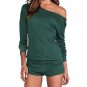 2017 Women Sexy Playsuits One Shoulder Long Sleeve Fit Bodysuits Rompers Tops Shorts O-Neck Jumpsuit