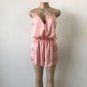 CWLSP Sexy Satin Playsuit Cross Spaghetti Strap V neck  Backless Short Jumpsuit Summer Beach Holiday