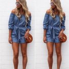 2017 New Fashion Jumpsuit Off Shoulder Women Clubwear Summer Playsuit Bodycon Party Jumpsuit Sexy La