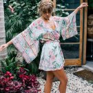 Khale Yose Summer 2018 Playsuit Floral Print Jumpsuit Lotus Kimono Rompers Overalls Hippie Chic Fema