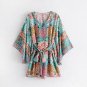 Khale Yose Summer 2018 Playsuit Floral Print Jumpsuit Lotus Kimono Rompers Overalls Hippie Chic Fema