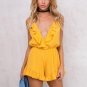 New Summer Women Spaghetti Strap Sexy Rompers Ruffles V-neck Backless Jumpsuits Ladies Boho Casual S