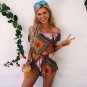 Off Shoulder Playsuits Vintage Geometric Bohemian Summer 2017 Loose Beach Rompers Womens Jumpsuit Sh
