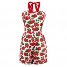 Vintage suspenders jumpsuit shorts pocket Red Playsuit Suspenders Skinny Sexy Pin Up Jumpsuit Adjust