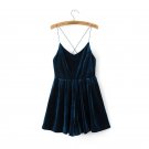 Fashion New Style Club Party Sexy Jumpsuit All-Match Solid Color Spaghetti Strap Velvet Women Romper