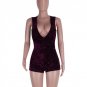 Solid Skinny Women Playsuits Plus Size Bodycon Rompers Sexy Bodysuits Sleeveless Club Deep V-neck Sh