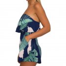 Playsuit Sexy Printed Beach Strapless Women Jumpsuit Floral Print Bodysuit Beachwear Casual Chiffon 