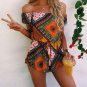 Summer Boho Printed Playsuits Shorts Rompers Off Shoulder Playsuit Sleeveless 2017 Sexy Beach Jumpsu