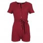 Plus Size Women Playsuits Rompers Sexy Casual Short Sleeve Jumpsuits Girls Playsuits Overalls 2017 S